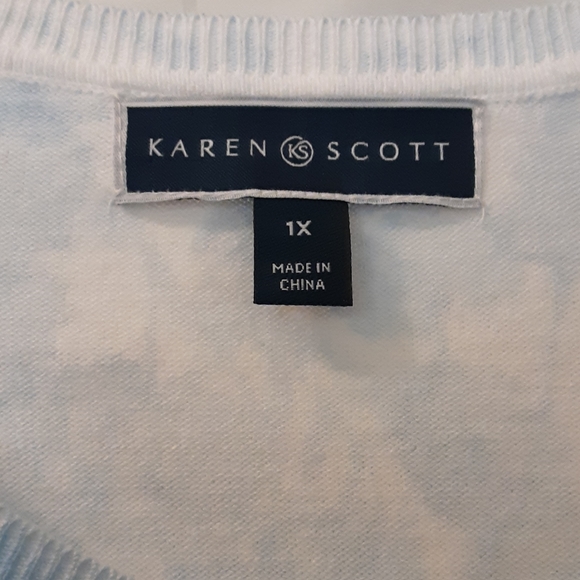 NWT Karen Scott 1X Crewneck Cardigan Sweater - Picture 2 of 4